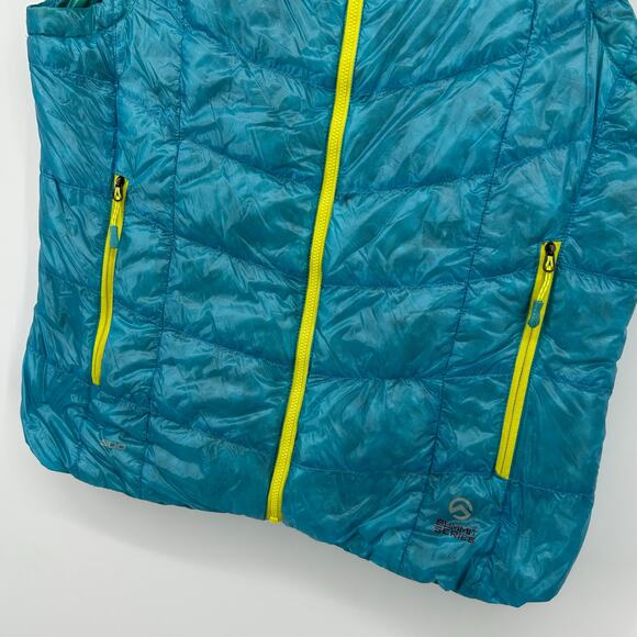 Women's Blue Yellow The North Face Summit Series 900 Goose Down Puffer Vest Sz L - Picture 6 of 9